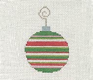 Red and green stripe bauble